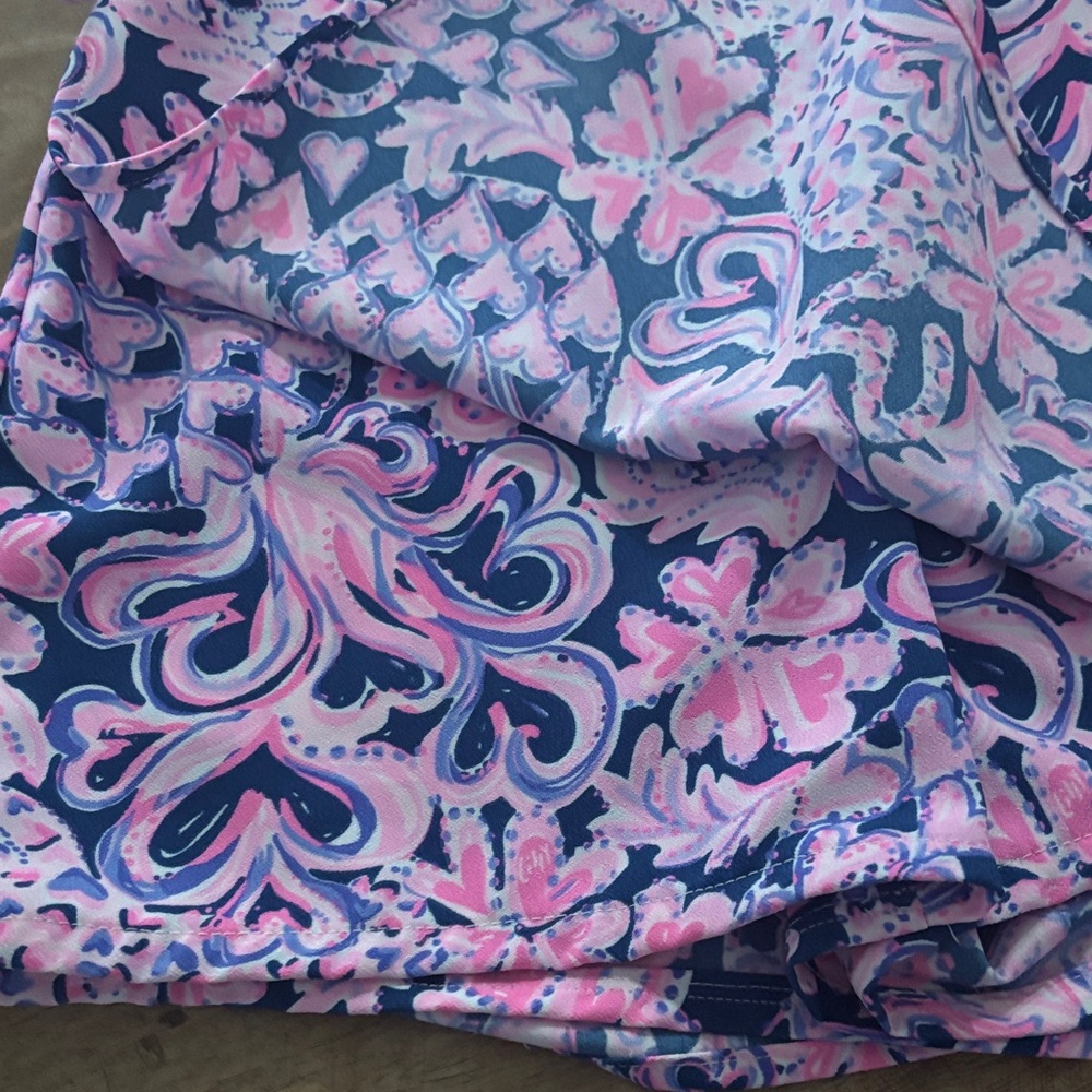 Lily Pulitzer Pink and Blue Patterned Romper Size 0 - Picture 3 of 8